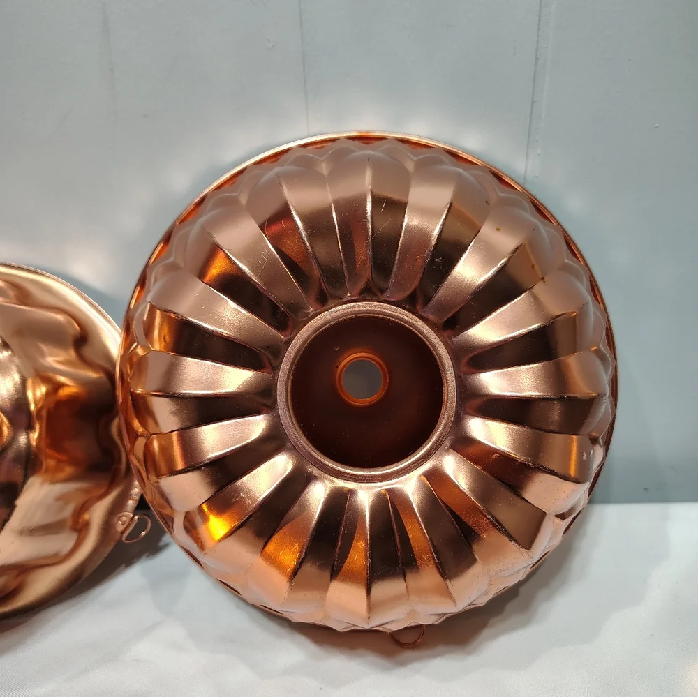 Copper Cake Molds Set of‎ 2 Jello Mold Vintage Farmhouse Country Decor